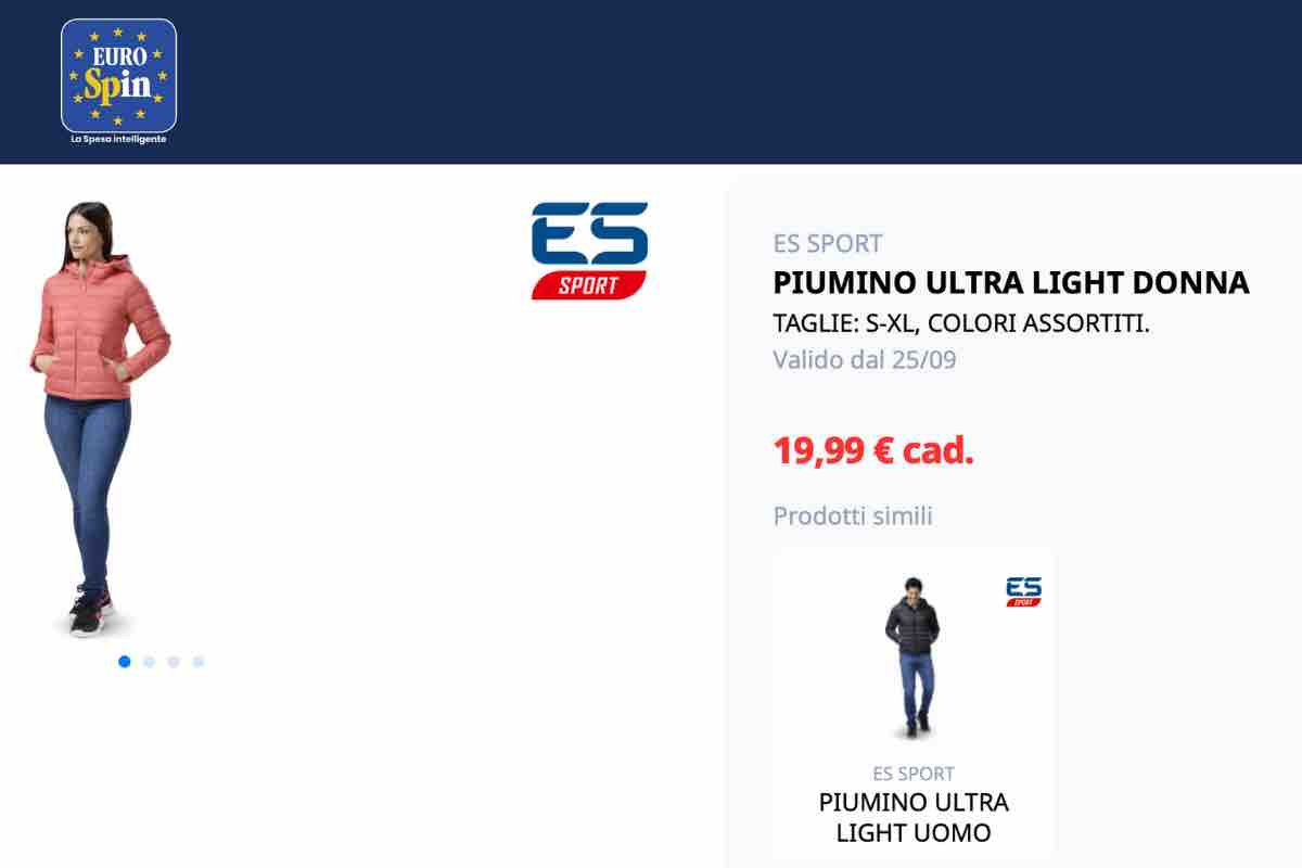 Piumino Es Sport
