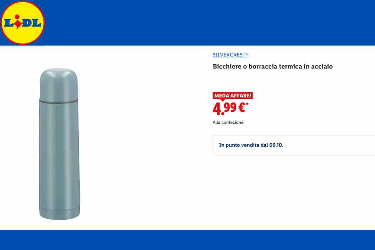 Silvercrest borraccia termica in acciaio